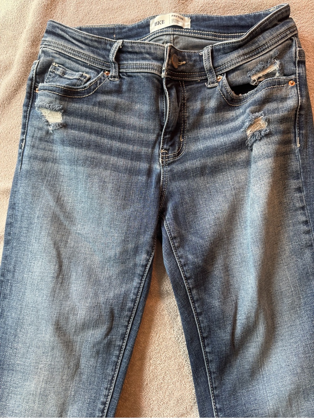 BKE Women's Skinny Distressed Blue Jeans